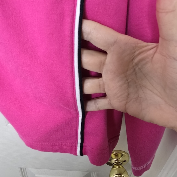 Y2K Pappagalo Pink White Trim Knit Full Zip Jacket Womens XL - Picture 8 of 12